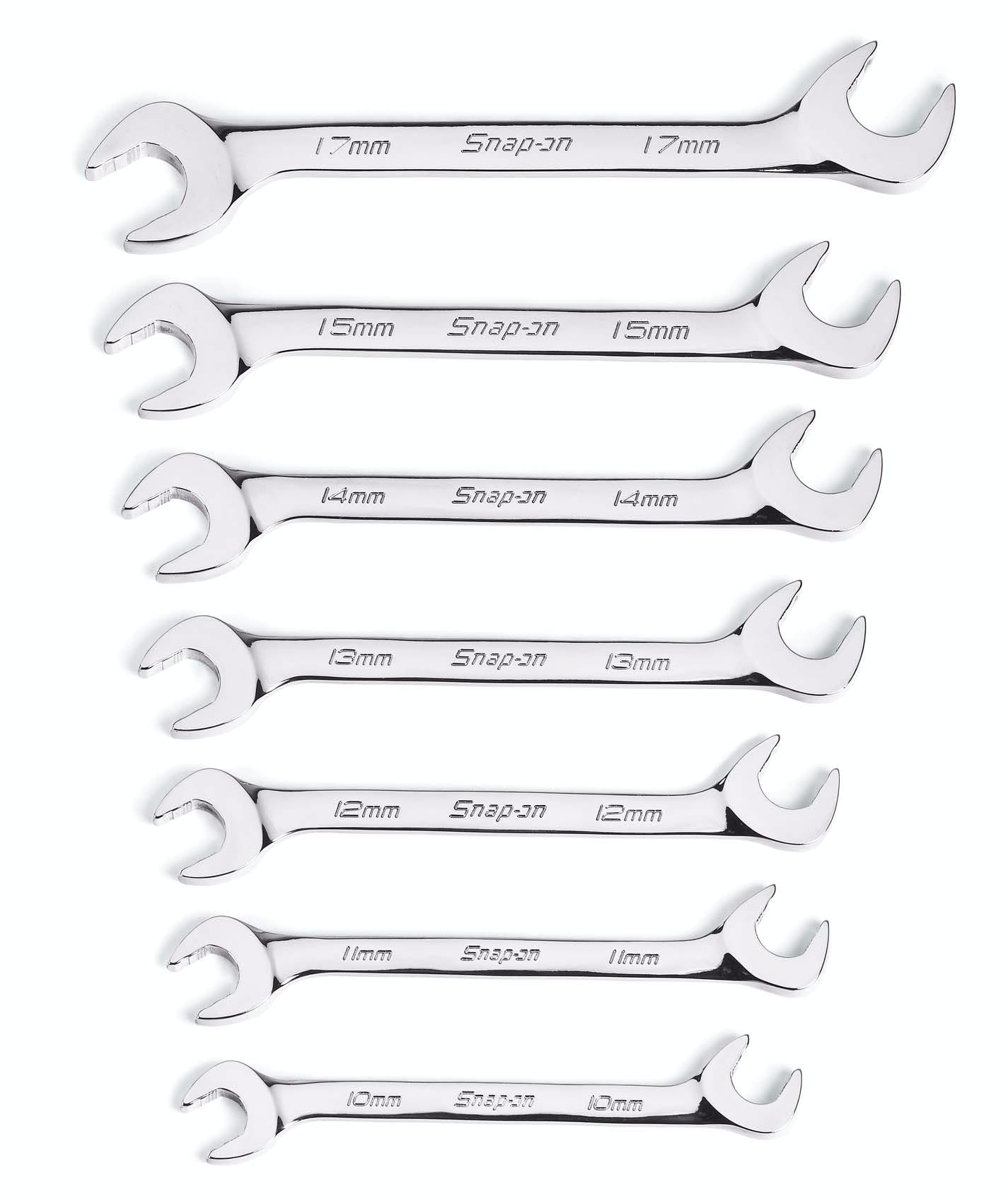 7 pc Metric 30°/60° Flank Drive® Plus Four-Way Angle Open-End Wrench Set (10-15 and 17 mm) | SVSM807A 7 pc Metric 30°/60° Flank Drive® Plus Four-Way Angle Open-End Wrench Set (10-15 and 17 mm) | SVSM807A